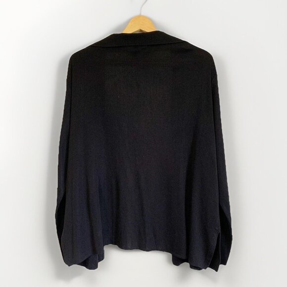 Exclusively Misook Women’s XL Knit Open Cardigan Blazer Black Quiet Luxury - Picture 7 of 8
